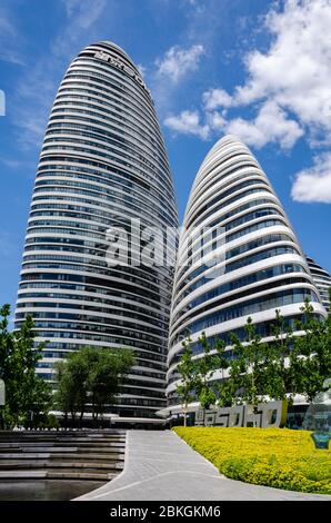 Peking / China - 11. Juni 2016: Wangjing SOHO Bürokomplex in Peking, China Stockfoto