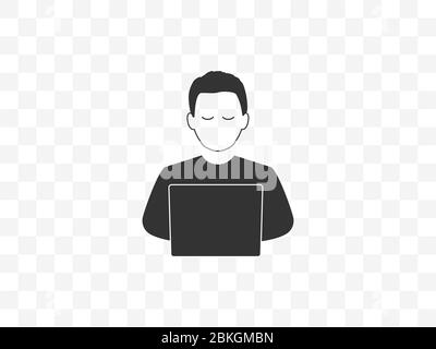 Symbol „zu Hause arbeiten“. Vektorgrafik, flaches Design. Stock Vektor