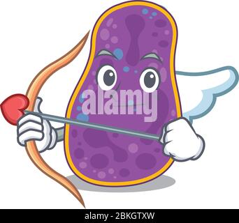 Shigella sp. Bakterien in Cupid Cartoon-Charakter mit Pfeil und Flügel Stock Vektor