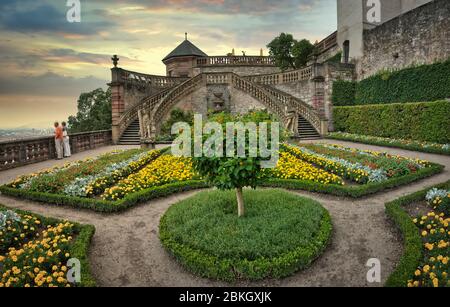 Prinzgarten auf der Festung Marienberg in Würzburg Stockfoto