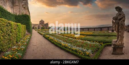 Prinzgarten auf der Festung Marienberg in Würzburg Stockfoto