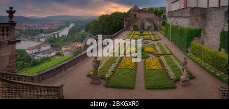 Prinzgarten auf der Festung Marienberg in Würzburg Stockfoto