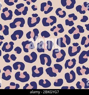 Vektor Stoff oder Papier Minimal abstrakt Leopard Muster in Pink & Blau Stock Vektor