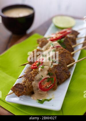 Laksa-Rindfleisch-Satay Stockfoto