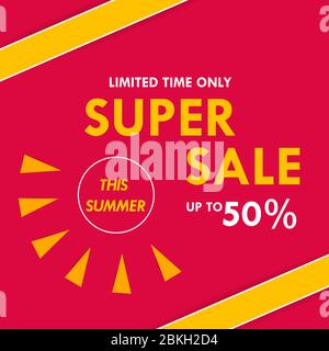 Sommer-Sales-Banner Mit Abstrakter Hintergrundvorlage Stock Vektor