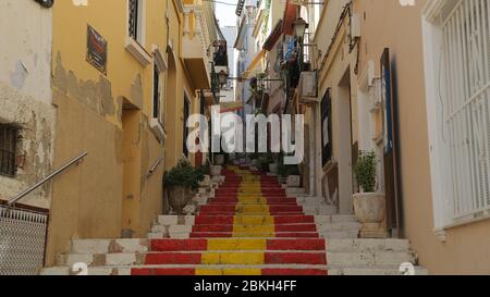 Dieses Foto wurde in Calpe, Alicante, Spanien aufgenommen. Stockfoto