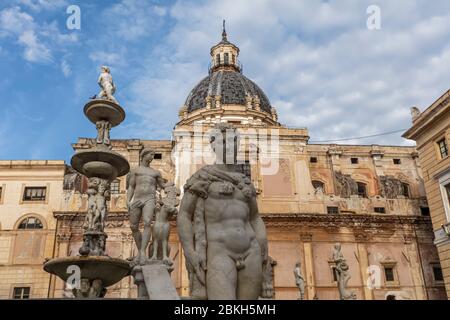 Fontana Pretoria in Palermo Sicity Stockfoto