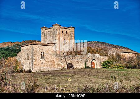 Schloss Arques aus dem 14. Jahrhundert, Chateau d'Arques, Frankreich Stockfoto