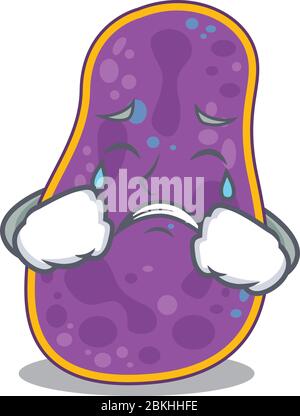 Cartoon Charakter Design von Shigella sp. Bakterien mit einem weinenden Gesicht Stock Vektor