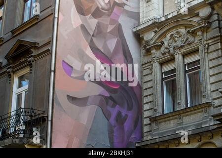 Innenstadt von Budapest (Pest)- Wandgemälde, Budapest, Mittelungarn, Ungarn Stockfoto