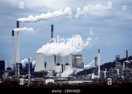 30.01.2020, Gelsenkirchen, Ruhrgebiet, Nordrhein-Westfalen, Deutschland - Kraftwerk Scholven, Steinkohlekraftwerk Uniper. 30.01.2020, Gelsenki Stockfoto