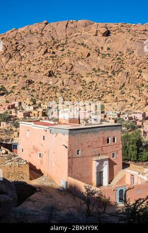 Marokko, Souss-Massa Region, Umgebung von Tafraoute, Aday Dorf Stockfoto