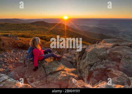 USA, Virginia, Shenandoah Nationalpark im Herbst, Stony man Lookout Stockfoto