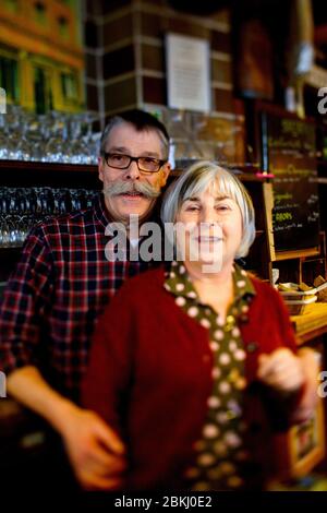 Frankreich, Paris, Melac Bistro, der Chef und seine Frau Stockfoto