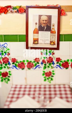 Frankreich, Paris, Bar Fleuri, die Einrichtung des Restaurants Stockfoto