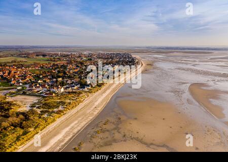 Frankreich, Somme (80), Baie de Somme, Le Crotoy, (Luftaufnahme) Stockfoto