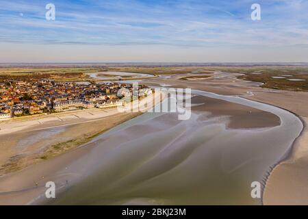 Frankreich, Somme (80), Baie de Somme, Le Crotoy, (Luftaufnahme) Stockfoto
