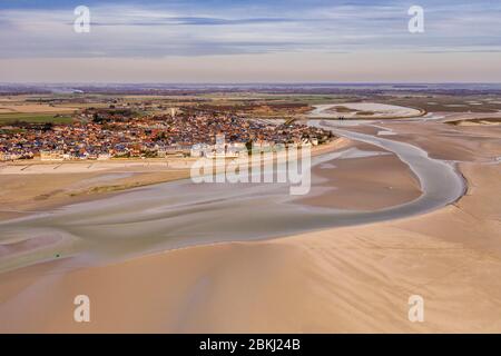 Frankreich, Somme (80), Baie de Somme, Le Crotoy, (Luftaufnahme) Stockfoto