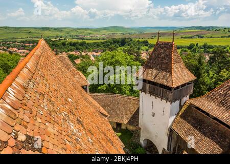 Rumänien, Transylvania, Viscri, Dorf mit befestigten Kirche, als Weltkulturerbe von der UNESCO, die befestigte Kirche Stockfoto