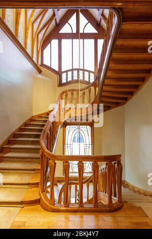 Frankreich, Meurthe et Moselle, Nancy, Villa Majorelle auch benannt Villa Jika von Architekt Henri Sauvage im Art Nouveau Ecole de Nancy (Nancy Schule) Stil, die Treppe Stockfoto