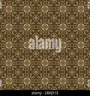 Elegantes traditionelles Batikmuster mit braunem Design Stock Vektor