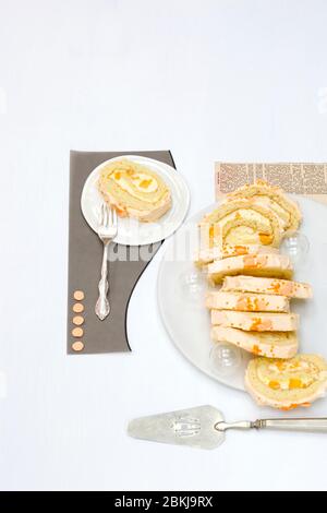 Mango log Kubismus Kuchen Stockfoto