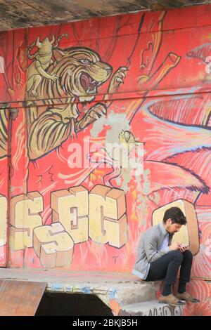 Portugal, Lissabon, Alcantara-Viertel, LX Fabrik in einem ehemaligen Industriegebiet von 23,000 m2 installiert, Street Art Stockfoto