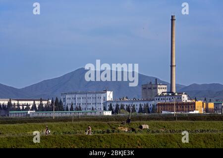 Nordkorea, Hyang San District, chemische Düngemittelfabrik Stockfoto