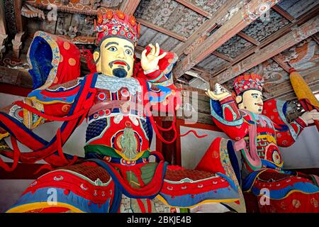 Nordkorea, Hyang San District, Pohyon bouddhist Tempel Stockfoto