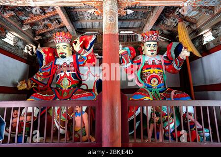 Nordkorea, Hyang San District, Pohyon bouddhist Tempel Stockfoto