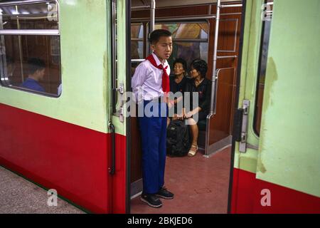 Nordkorea, Pjöngjang, Metro Stockfoto