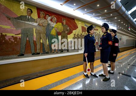 Nordkorea, Pjöngjang, Metro Stockfoto