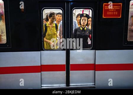 Nordkorea, Pjöngjang, Metro Stockfoto