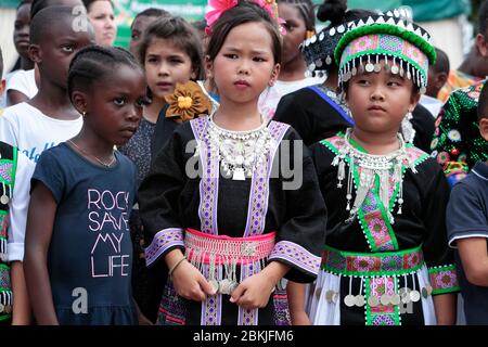 Frankreich, Guyana, Javouhey, Gedenken an die Ankunft der ersten Hmongs Stockfoto