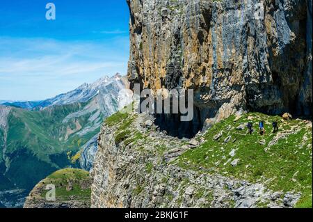 Spanien, Aragon, Comarque de Sobrarbe, Provinz Huesca, Nationalpark Ordesa und Monte Perdido, als Weltkulturerbe der UNESCO, Faja de las Flores oder Blumen Sims Stockfoto