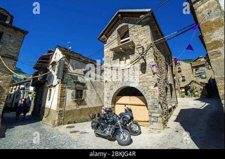 Spanien, Aragon, Comarque von Sobrarbe, Provinz Huesca, Nationalpark Ordesa und Monte Perdido, als Weltkulturerbe der UNESCO, Torla Dorf Stockfoto