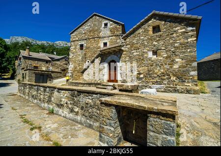 Spanien, Aragon, Comarque de Sobrarbe, Provinz Huesca, Bestae, am Fuße des Castillo Mayor Stockfoto