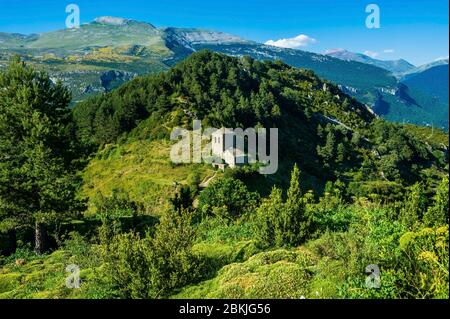 Spanien, Aragon, Comarque de Sobrarbe, Provinz Huesca, Tella-sin, Virgen de Fajanilles ermitage Stockfoto