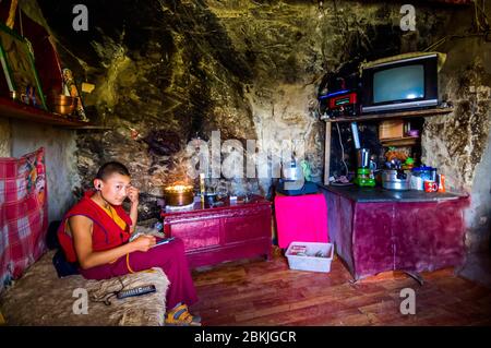 China, Zentraltibet, Ü Tsang, Dagze County, Drak Yerpa Einsiedelei Stockfoto