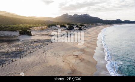 Frankreich, Corse du Sud, Domaine de Murtoli, Erbaju (Luftaufnahme) (obligatorische Erwähnung Domaine de Murtoli) Stockfoto