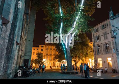 Frankreich, Vaucluse, Avignon, Helios Festival 2019, Place Saint Didier Stockfoto