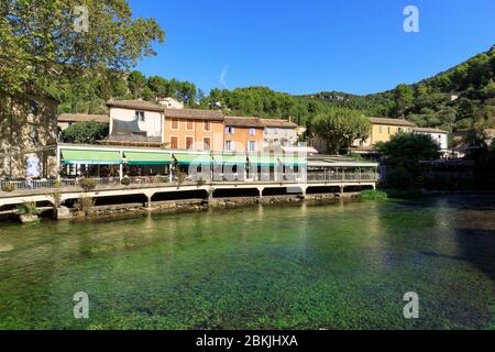 Frankreich, Vaucluse, Fontaine de Vaucluse, die Sorgue Stockfoto