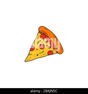 Pizza Slice Vektor-Illustration, Pizza Logo Design Inspiration Stock Vektor