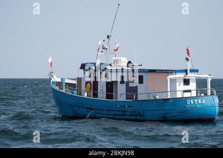 Sportfischereiboote protestieren in Gdynia, Polen. 30. April 2020 © Wojciech Strozyk / Alamy Stock Photo Stockfoto