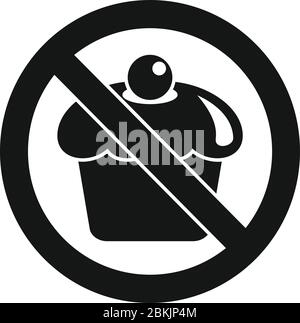 Kein süßes Cupcake-Symbol. Einfache Illustration von keine süße Cupcake Vektor-Symbol für Web-Design isoliert auf weißem Hintergrund Stock Vektor