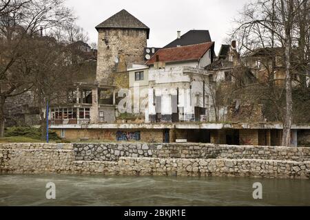 Altstadt in Jajce. Bosnien und Herzegowina Stockfoto