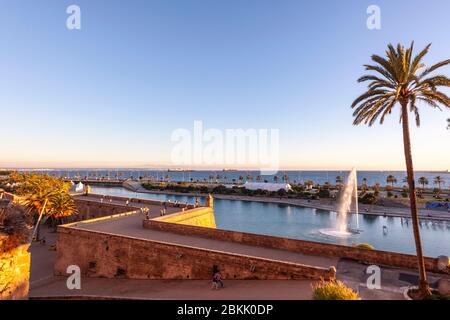 Brunnen in Parc de la Mar, Palma de Mallorca, Balearen, Spanien Stockfoto