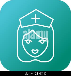 Schönes Symbol für die Vektorlinie der Krankenschwester Stock Vektor
