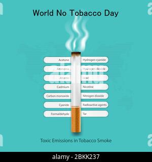 World No Tobacco Day Infografisches Hintergrunddesign.World No Smoking Day Typographical Design Elements.May 31st World no Tobacco Day.No Smoking Day Awa Stock Vektor
