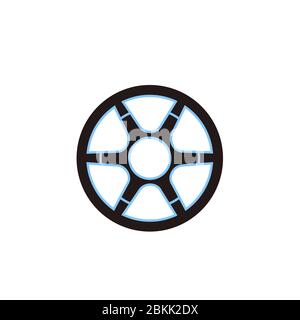 Negativfilm Rollen oder Bänder für Film Kino Video Logo Stock Vektor